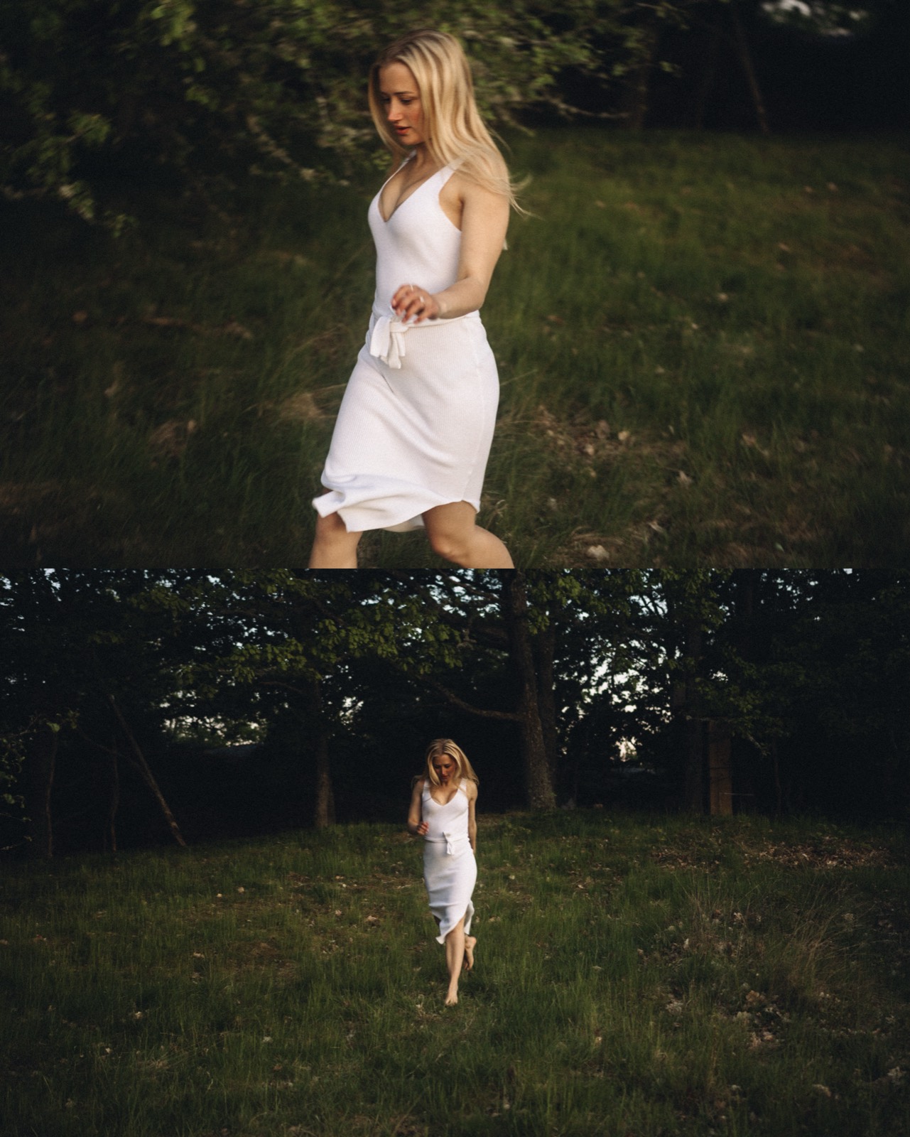 Outdoor editorial portrait at dusk